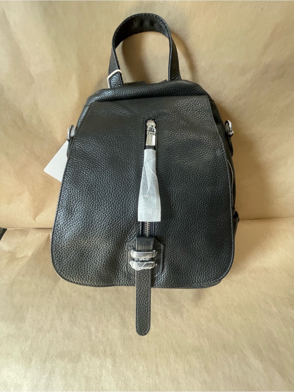 Altosy Black Leather Backpack Purse - Sleek Everyday Women’s Bag
